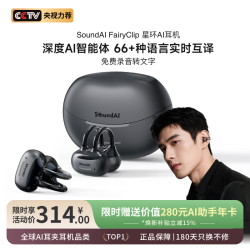 声智 星环AI智能蓝牙耳机 翻译机开放式无线降噪快充定位找回设备适用苹果安卓 钛空灰