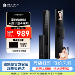 德施曼 智能门锁人脸掌静脉猫眼指纹密码锁防盗门锁全自动智能锁小嘀Q2FV 星爵黑