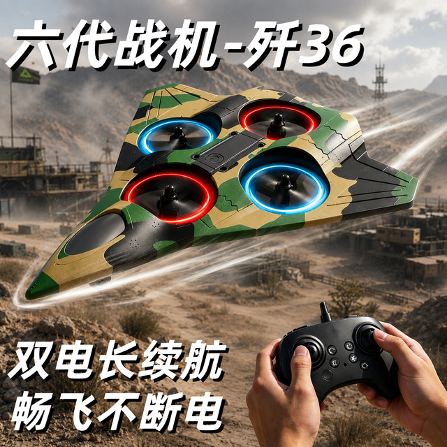 贝贝家 六代遥控飞机无人机小学生男孩耐摔模型战斗机儿童玩具礼物