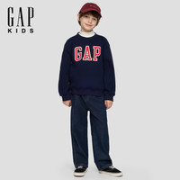 Gap 男女童早秋logo抓绒卫衣