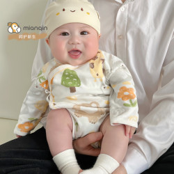 棉芹 婴儿包屁衣春秋衣服连身衣新生儿衣服纯棉打底长袖安阳童装