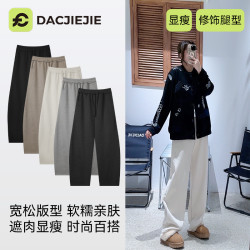 秋季休闲绵羊毛垂感直筒窄版阔腿裤女士裤百搭休闲