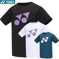 YONEX 新款YONEX尤尼克斯YY羽毛球服男女运动短袖上衣速干115104BCR