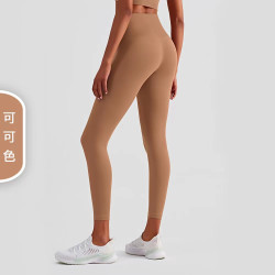 新款瑜伽裤健身运动无T线蜜桃美臀高腰裸感九分裤