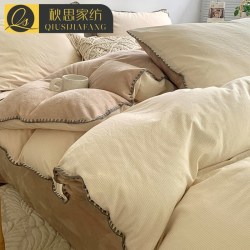 秋思 a面全棉纯棉b面牛奶绒床上四件套冬季珊瑚绒面床品加绒床单三件套
