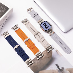 适用苹果手表appleWatchS11/10/9/8硅胶iwatch运动防水机械风表带