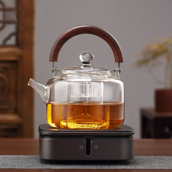 猫眼电陶炉煮茶器玻璃烧水壶白茶围炉煮茶壶小型电热茶炉