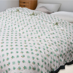 全棉双层纱大花边30%大豆被夏被空调被子200x230cm
