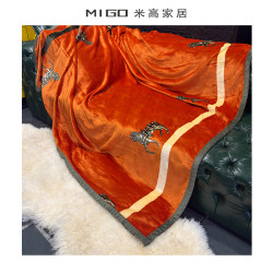  家用保暖大双层法兰绒珊瑚绒毛毯加厚双面印花毛毯