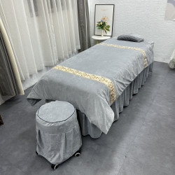 水晶绒宝宝绒加厚美容床品四件套按摩推拿理疗SPA会所减肥床套被