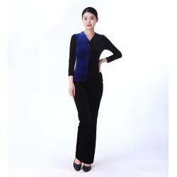 形体训练服走秀导师金丝绒国风古典拼色盘扣修身练功套装女201 C