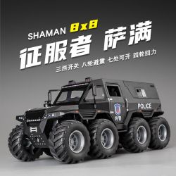 炸八轮大警车征服者+警车摩托+红绿灯+小人偶
