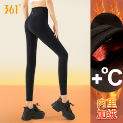 361° 加绒运动裤女健身冬季跑步保暖紧身高腰提臀外穿瑜伽休闲长裤
