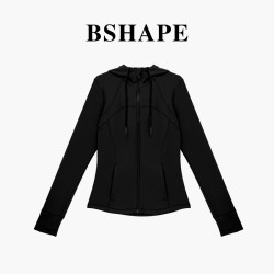 黑+白 瑜伽服普拉提健身服晨跑运动服女修身显瘦外套3561
