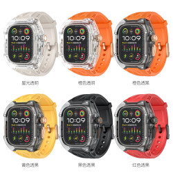 适用AppleWatch9改装AP橡树透明壳苹果S8表带iwatch765水晶保护壳