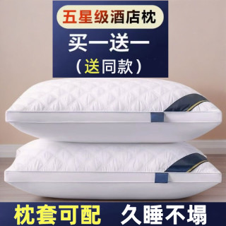 2只装五星级枕芯成人单人护颈羽丝棉酒店枕头家用一对装真空高弹