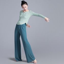 黑色舞蹈专用裤练功裤宽松古典现代舞夏季练功服瑜伽裤形体服