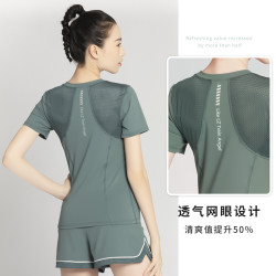 卡瓦杰 Kava Gie 瑜伽服女速干上衣网红短袖跑步装备健身房运动夏季款T恤
