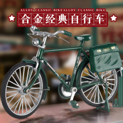 仿真经典二八大杠自行车合金模型复古怀旧车轮可转动精美摆件送礼