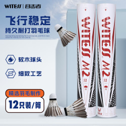 威特斯 目击者M2羽毛球耐打训练专用高品质球馆比赛用球12只装一桶