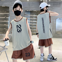 儿童篮球服23号速干网眼背心球衣童装男童中大童夏季无袖运动套装