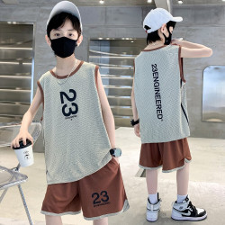 儿童篮球服23号速干网眼背心球衣童装男童中大童夏季无袖运动套装
