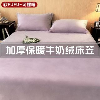 艳阳天 冬季牛奶绒加厚床罩床垫保护罩单件加绒珊瑚绒单人全包床单床罩套
