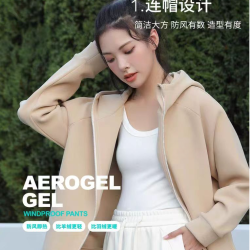 瑜伽运动卫衣女秋冬外套宽松显瘦防风抓绒衣纯色拉链开衫外套-826