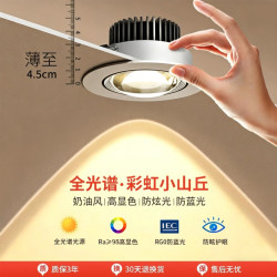 拉伯塔 超薄彩虹小山丘射灯嵌入式led家用客厅cob电视墙背景全光谱天花灯