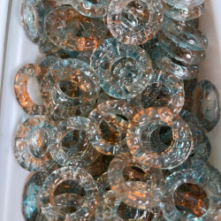 琉璃吊孔通用批发配饰彩色珠子编织晶晶跑环粉压花牌卡通串珠