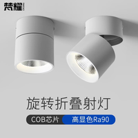 梵耀 可调角度led筒灯射灯明装可折叠免开孔桶灯客厅背景墙玄关天花灯