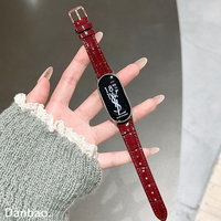 《竹节纹皮带》适用于小米手环10新款亮面表带皮质9秋冬款时尚女款8