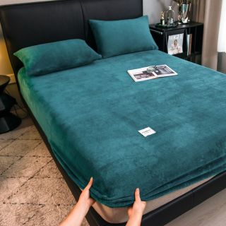 冬季牛奶绒床笠单件牛奶法兰绒床罩床垫套罩席梦思保护套床单加绒