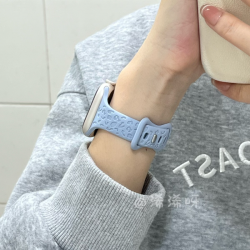 豹纹硅胶适用苹果手表带AppleWatch56iwatch789s10蝴蝶扣运动表带
