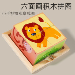 木丸子 儿童立体拼图木质六面画制早教益智启蒙幼儿园积木玩具