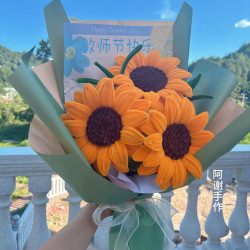 大号向日葵花束手工diy材料包教师节礼物毕业季礼物一举夺魁