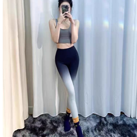 渐变蜜桃臀高腰收腹女款健身瑜伽裤提臀训练跑步运动紧身弹力裤
