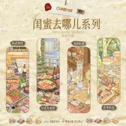 西崽S6闺蜜去哪儿系列3D立体造景贴纸微缩场景diy贴纸玩具贴纸