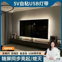 高级氛围电视灯带 正白暖白光 USB 供电免接线沉浸式客厅卧室灯