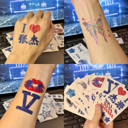 张杰北京2026未LIVE演唱会闪粉纹身贴纸应援脸贴粉丝周边妆容防水