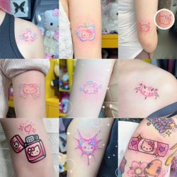 纹身贴hellokitty 彩色可爱ins甜酷少女心kt猫可水洗持久线条款