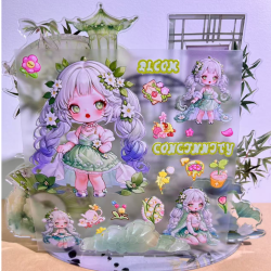 5D浮雕立体卡通贴纸手绘手机贴纸12*12