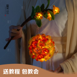 手提桂花灯手工DIY中秋节元宵节古风绣球灯发光灯笼扭扭棒材料包