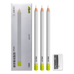 得力 中粗款铅笔型橡皮擦 3只装