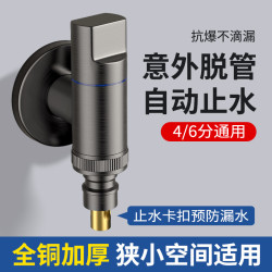 高品质全铜洗衣机水龙头自动止水阀专用卡扣式水嘴接头46分通