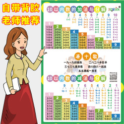 10以内加减法口诀表幼儿童一年级20加法减法挂图小孩宝宝识字墙贴