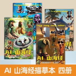 杰利 AI山海经tungtungsahur通通哥木棍人轱辘蛙描摹本涂鸦填色绘画本
