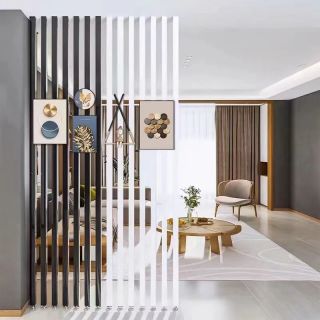 璟館 简约网红方管格栅立柱家用玄关屏风隔断客厅遮挡加厚管
