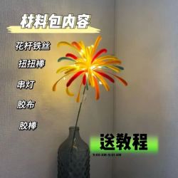 小众手工扭扭棒六一yan花闺蜜DIY材料包红色材料包会发光花2026
