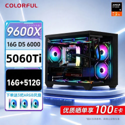 七彩虹 电竞游戏设计渲染 台式组装电脑主机  R5-9600X RTX 5060